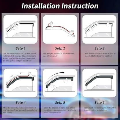 Outside Mount Window Visors Rain Guards for Honda Civic 4Dr Sedan 2012 (4 Count)