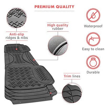 Heavy Duty Black Rubber Car Floor Mat by Vaygway