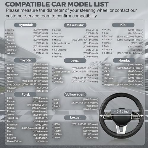 Genuine Leather Steering Wheel Cover