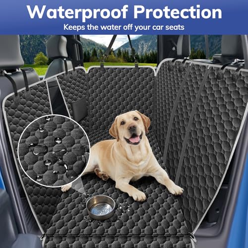 Waterproof Dog Back Seat Cover with Zipper Flap