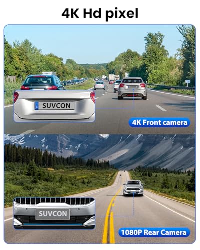 Dash Cam Front Rear 4K