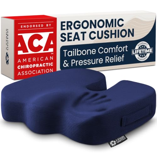 Seat Cushion Memory Foam Chair Cushion for Tailbone Pain Relief