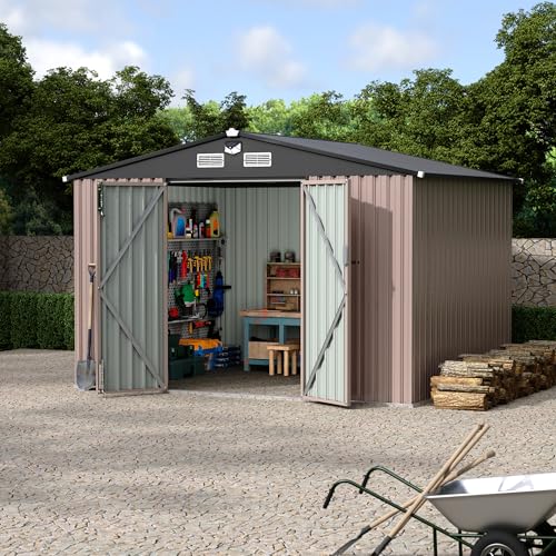 8x10 FT Metal Storage Sheds Outdoor