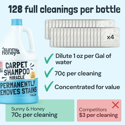 Carpet Cleaner Shampoo Solution for Machines (128 Fl Oz)