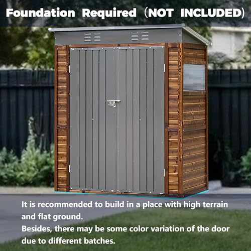 5x3 FT Outdoor Lean to Shed with Windows