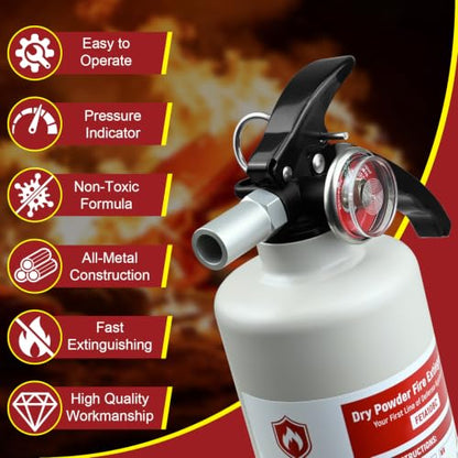 2 Pack ABC Fire Extinguishers with Mount (2 Count)
