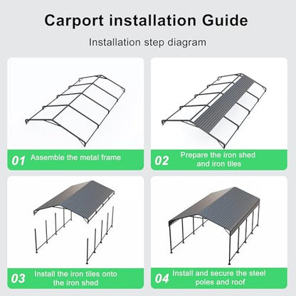 20x20 Heavy Duty Metal Carport