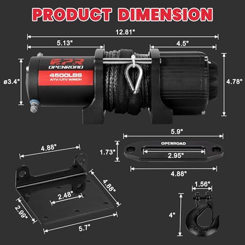 4500 lb ATV UTV Winch