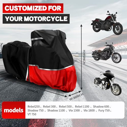 Motorcycle Cover Fits Honda Rebel 300 500 1100 Shadow 750 VTX 1300C