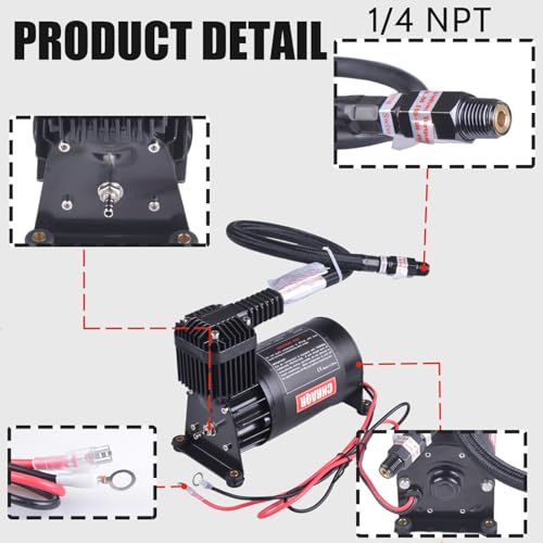 3 Gallon Air Tank with 150PSI Air Compressor 2PCS for Suspension (2 Count)
