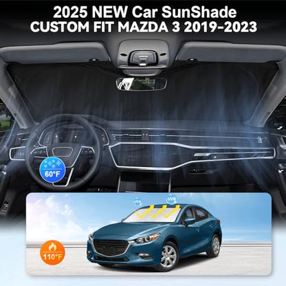 Custom Fit Mazda 3 Windshield Sunshade for Mazda 3 2019