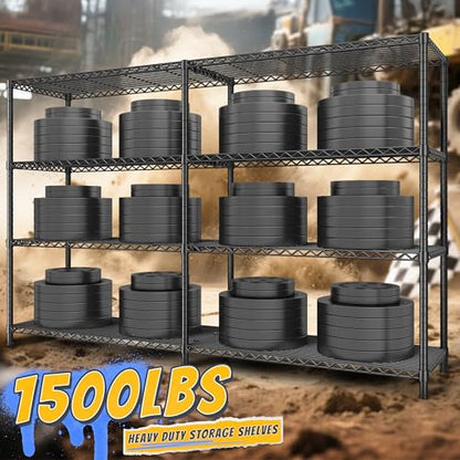 72.8" W Storage Shelves Load 1500LBS (4 Count)