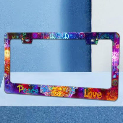 Peace and Love License Plate Frame Peace Symbol License Plate Holders