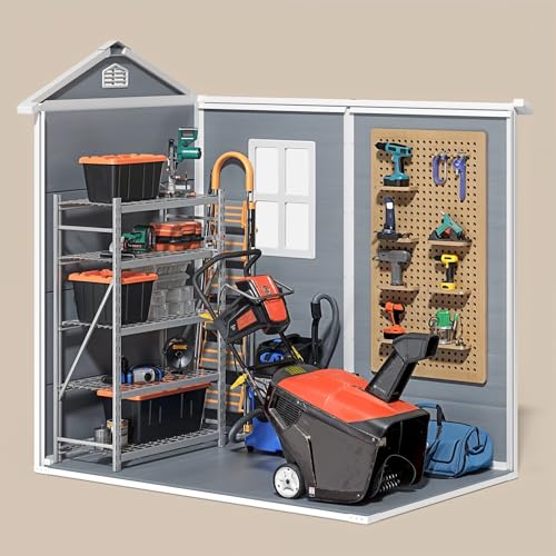 6x4 FT Outdoor Storage Shed with Floor
