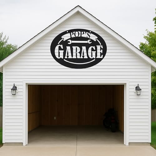 Custom Garage Workshop Metal Sign Personalized Tool Name Wall Art for Car Truck Mechanic Shop Decor Durable Steel Sign for Dad Husband Men’s Auto Workspace or Fence