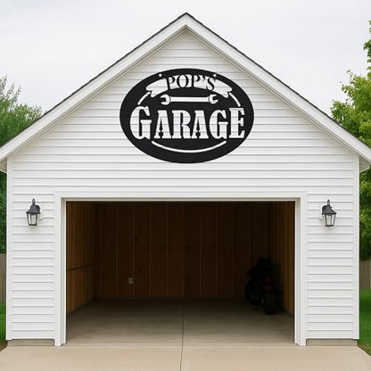 Custom Garage Workshop Metal Sign Personalized Tool Name Wall Art for Car Truck Mechanic Shop Decor Durable Steel Sign for Dad Husband Men’s Auto Workspace or Fence
