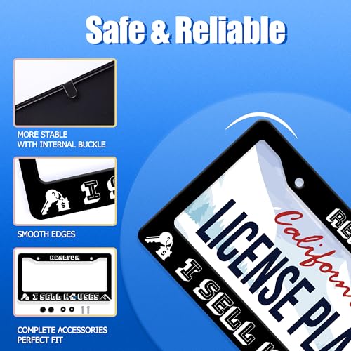 Realtor I Sell Houses License Plate Frame Stainless Steel Car Accessory