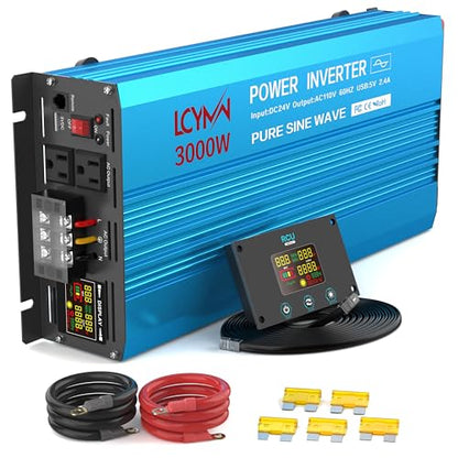 3000 Watt Inverter Pure Sine Wave DC 24V to 110V