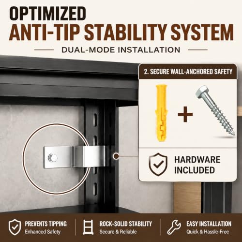 Heavy Duty Metal Bookshelf Adjustable Storage Shelving Unit for Home Office