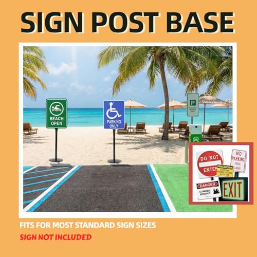 Heavy Duty Cast Iron Sign Post Base Kit