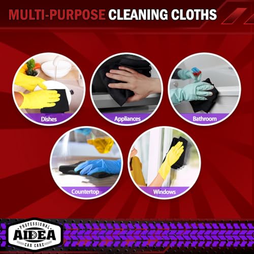 Microfiber Cleaning Cloth Black 20PK (20 Count)