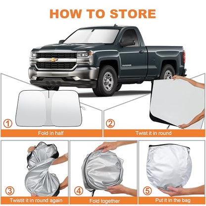 Foldable Front Windshield Sunshade fit for Chevrolet Silverado 2014