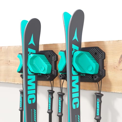 Ski & Snowboard Wall Rack for Garage Wall Fits Any Ski