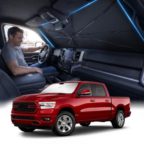 2026 Upgraded Car Windshield Sun Shade [Cool Down by 75℉ ] with Heat Insulation Coating