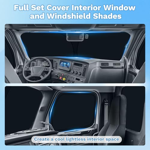 Car Window Shades for Freightliner Cascadia 2018 (3 Count)