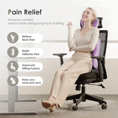 Lumbar Support with Car headrest Back Pillow for Chairs Headrest Pillow for Car Ergonomic Ultrathick Memory Foam Back Pillow for Office Chair
