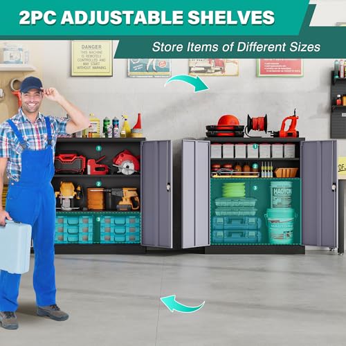 Small Metal Cabinet with Shelves