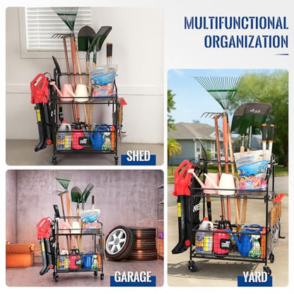 Rolling Garden Tool Organizer for Garage