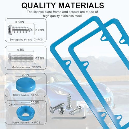 4 Holes Stainless Steel License Plate Frames