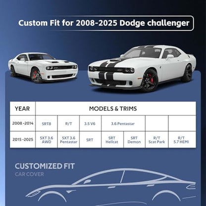 10 Layers Car Cover Custom Fit for Dodge Challenger Hellcat