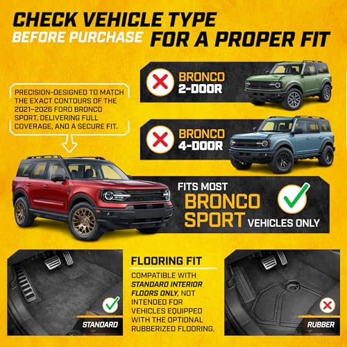 JustFit™ 3D All Weather Floor Mats for Ford Bronco Sport ONLY 2021