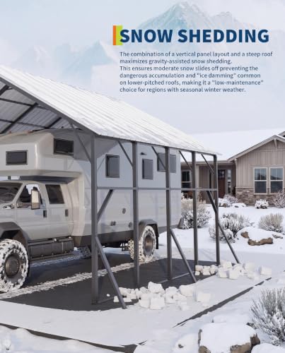 20x20 ft Vertical Roof Metal Carport