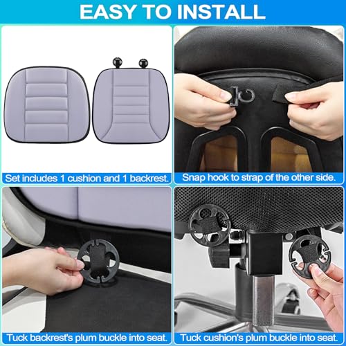 Car Seat Cushion and Lumbar Support Pillow 1.2'' Thick Memory Foam Desk Chair Cushion Back Support for Automotive Seat Driver