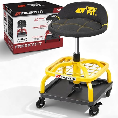 Rolling Shop Stool with Wheels