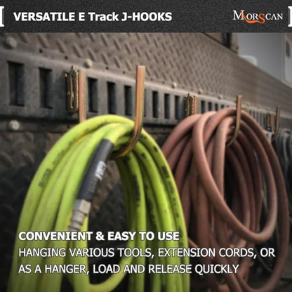 4-Pack 4-Inch J Hooks for E-Track and X-Track Rails (4 Count)