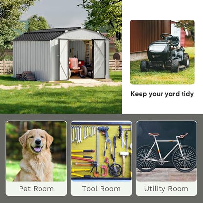 10x12 FT Barn Style Metal Storage Shed