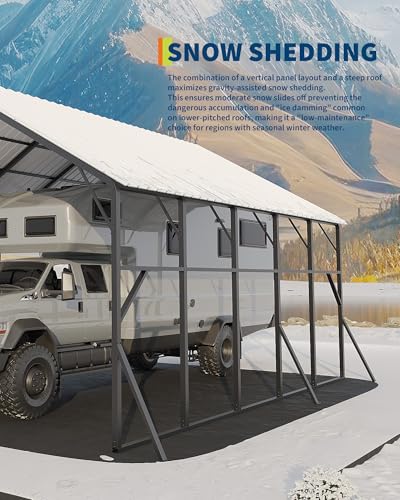 20x25 ft Vertical Roof RV Metal Carport