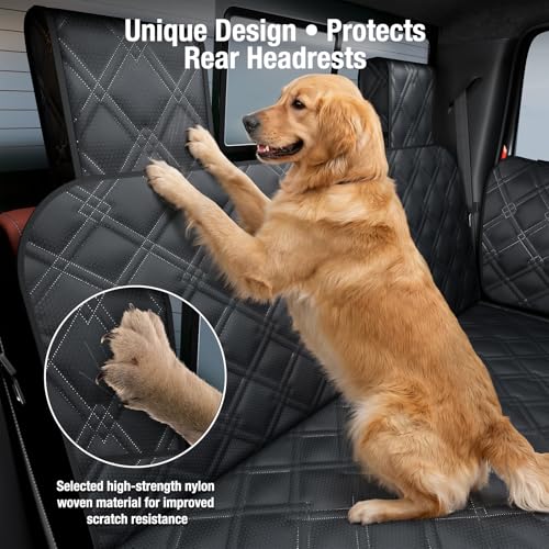 XL Dog Car Seat Cover for Back Seat Hard Bottom Holds 420 lbs