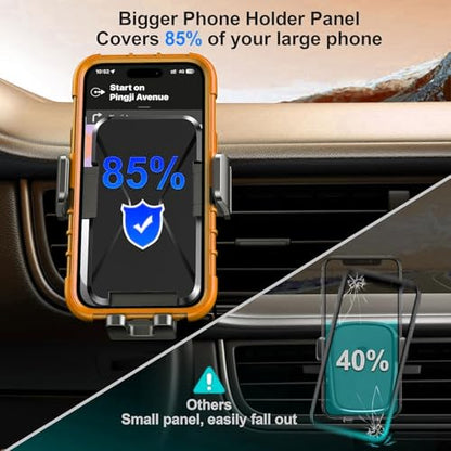 Cell Phone Holder [Never Fall Upgrade Clip] Phone Holder Car Automobile Air Vent Hands Free for Car Fit Car Phone Holder Mount for All for iPhone Android Smartphone