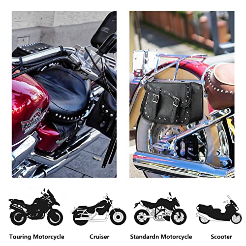 Motorcycle Saddle Bags Synthetic Leather Luggage Bag Waterproof Throw Over Saddlebags For Motorcycle Softails Sportsters Choppers Dyna V