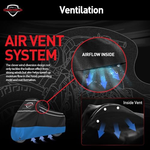 Ultimum Series Motorcycle Cover Waterproof All Weather Protection Universal Heavy Duty Night Reflector with Lock
