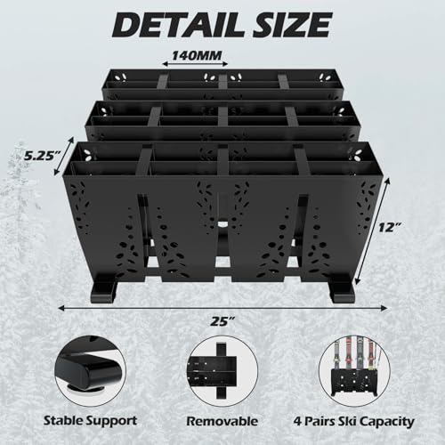Heavy Duty Metal Ski Storage Rack