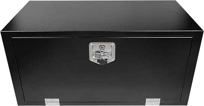 36 Inch Black Steel Truck Tool Box with T-Handle Latch Flatbed Tool Box Storage Box for Trailer Heavy Duty Truck Bed Storage Organizer Chest (18"x 18" x 36”)