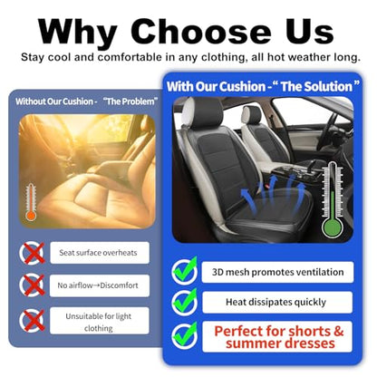 2 Pack Black Ventilated Cooling Mesh Car Seat Covers (2 Count)