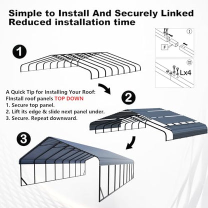 20x40 FT Heavy Duty Extra Large Metal Carport