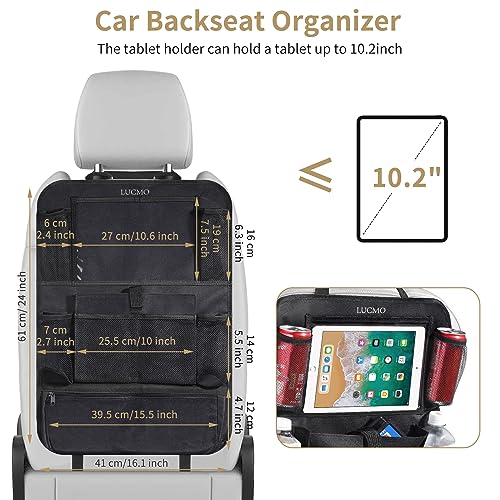 Car Backseat Organizer with Touch Screen Tablet Holder (2 Count)